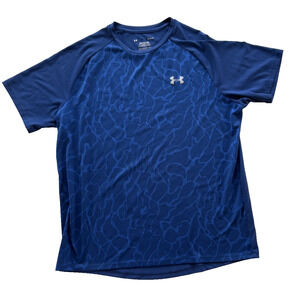 Under Armour Heatgear The Tech Tee Short Sleeve T Shirt Blue Mens Large